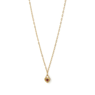 Ruby Heart Necklace - Red