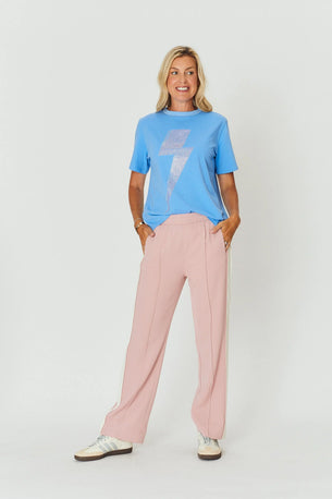 The Alba Pant - Pink/Bone