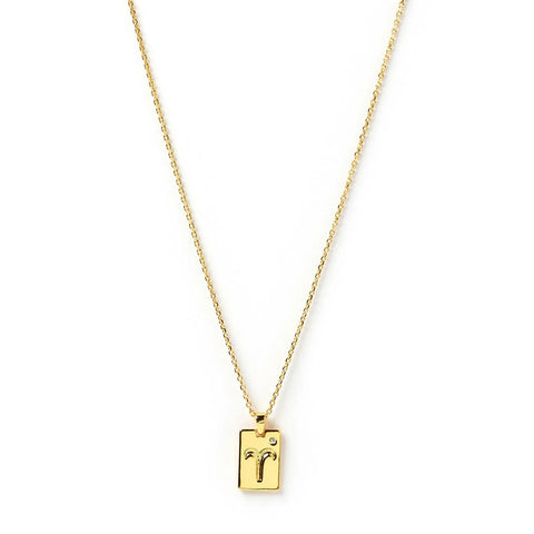 ZODIAC GOLD TAG NECKLACE