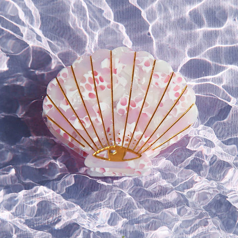 Rose Quartz Shell Clip