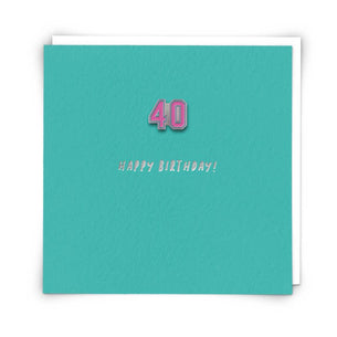 40 Happy Birthday with Enamel Pin