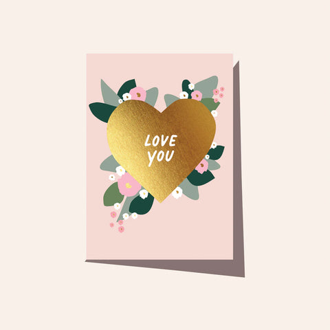 Gold Heart Floral