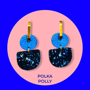 Dainty Hoops - Navy Blue Sparkles