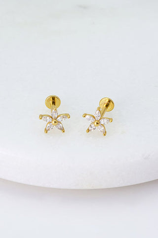 Amelia Flat Back Stud - Gold