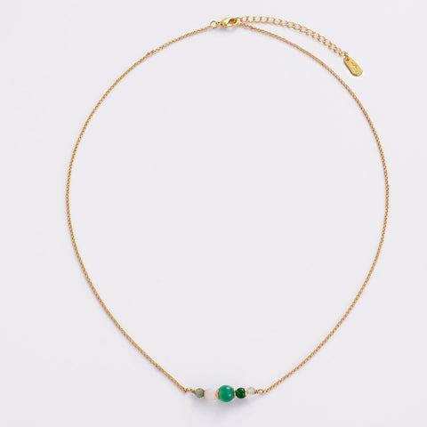 Amelia Chain Necklace - Green / Gold