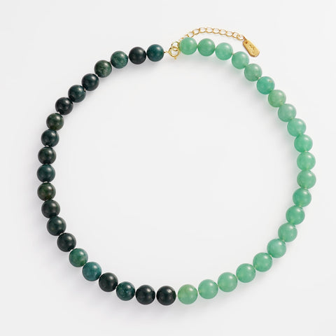 Amelia Beaded Necklace - Green / Gold