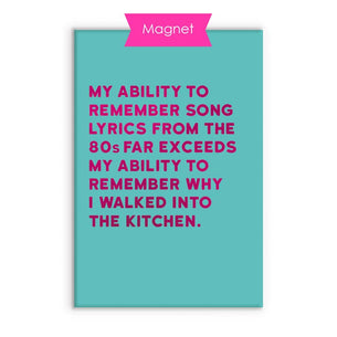 Song Lyrics Fridge Magnet