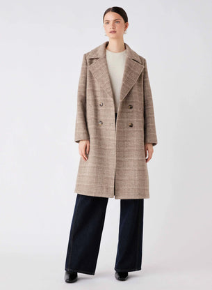 LODGE COAT - TAUPE CHECK