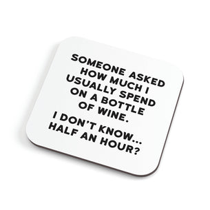 Bottle of Wine Coaster - corked backed and reusable!