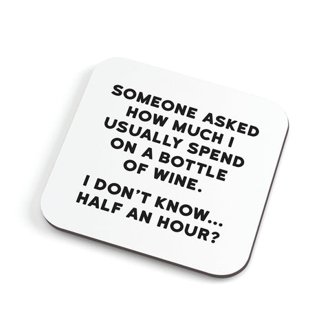 Bottle of Wine Coaster - corked backed and reusable!