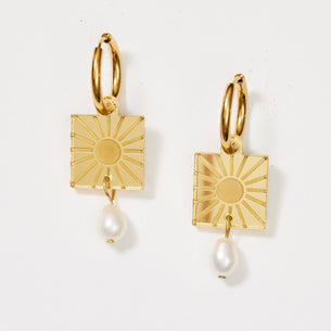 Rise + Pearl Earrings - Gold
