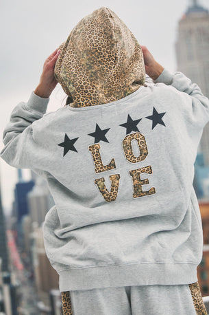 BE HAPPY HOODIE - LEOPARD Sabbi Sale