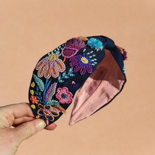 Navy Blossom Headband