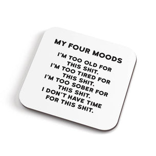 Four Moods Coaster - corked backed and reusable!