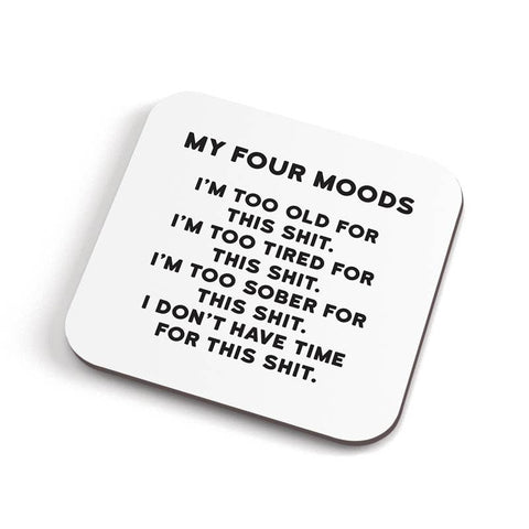 Four Moods Coaster - corked backed and reusable!