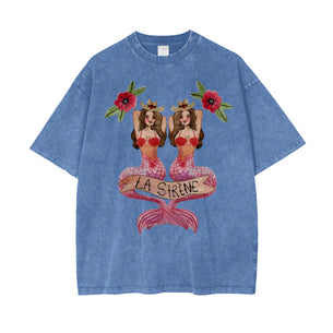 Maku Mermaid La Sirene Tee - Blue (OVERSIZED)