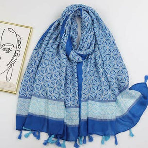 Light Blue/White Cotton Scarf