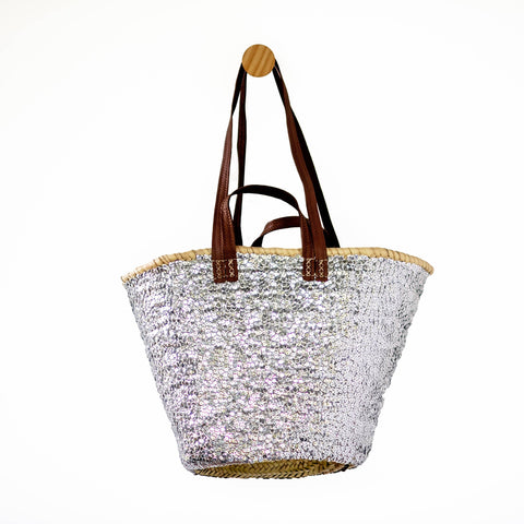Silver Sequined Basket
