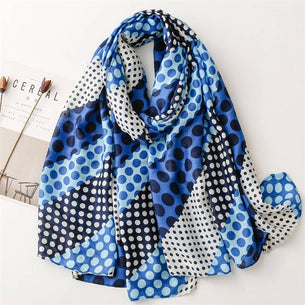Blue Spot Cotton Scarf