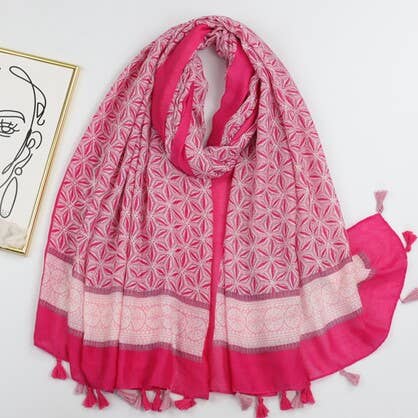 Hot Pink Cotton Scarf