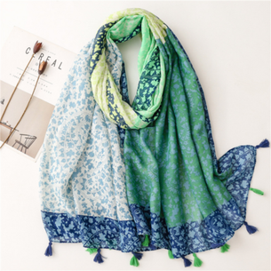 - Green Blue Cotton Scarf