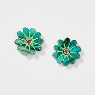 Vera Earrings - Emerald / Rose