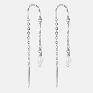 Alessia Thread Earring - Silver