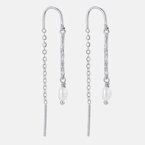 Alessia Thread Earring - Silver