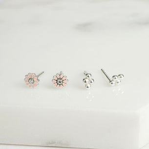 Daisy Stud Set  - Pink