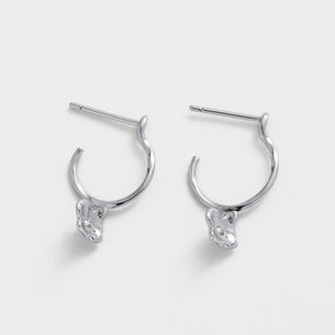 Fleur Hoop  - Silver