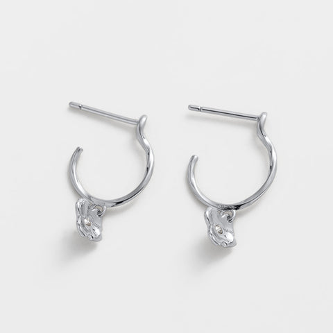 Fleur Hoop  - Silver