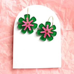 Frilly Flowers - Green & Pink Hello Joy