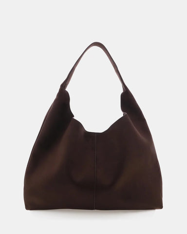 REMI SHOULDER BAG - DARK CACAO SUEDE