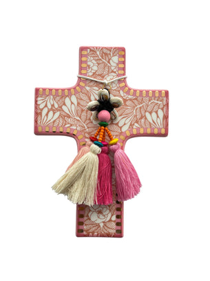 Carla Dinnage Pink Wild Flower Cross