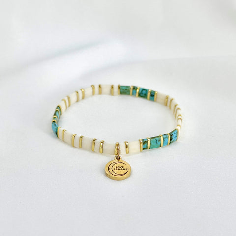 Love Bracelets - White/Gold/Turquoise