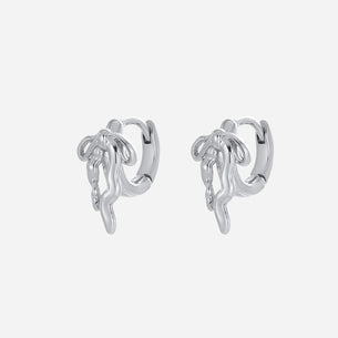 Lila Huggie Earrings - Silver