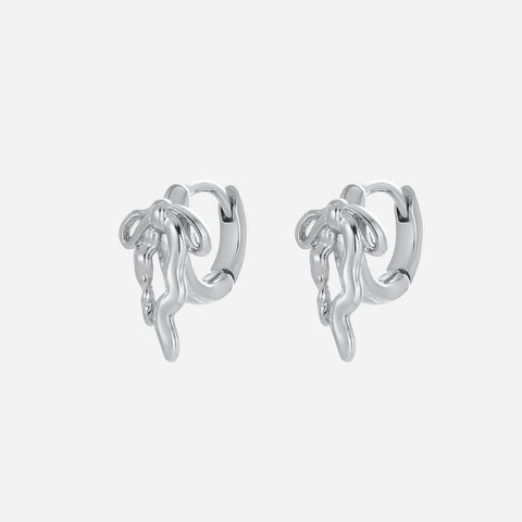 Lila Huggie Earrings - Silver