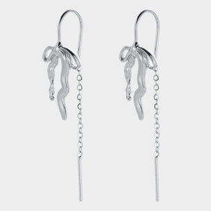 Lila Thread Earrings - Silver