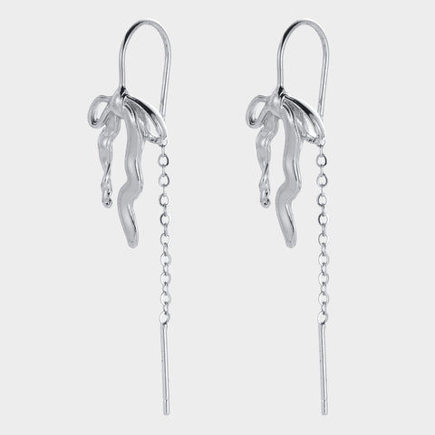 Lila Thread Earrings - Silver