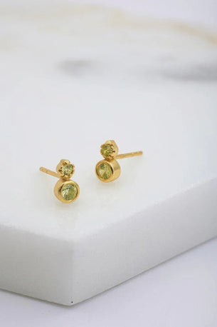 Marnie Stud Earring - Green/Gold