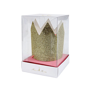 Meri Meri Mini Gold Glitter Crowns (Pk of 8)