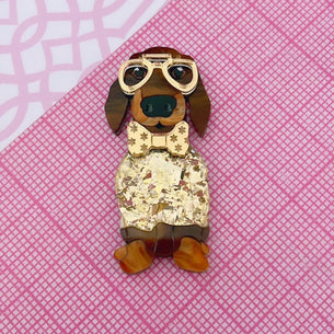Dachshund Brown  - Brooch