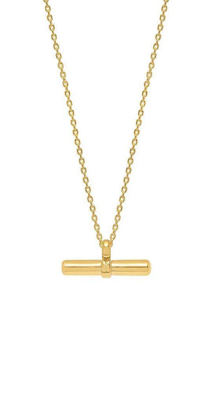 T Bar Necklace - Gold Plated