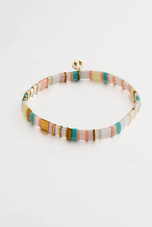 Tile Bracelet - Aqua/Pink