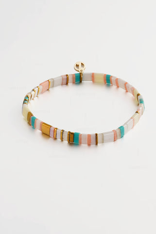 Tile Bracelet - Aqua/Pink