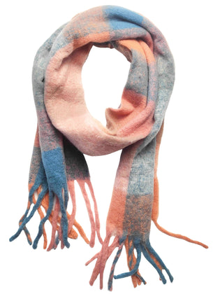 Fluffy Oversized Scarf -  Peach
