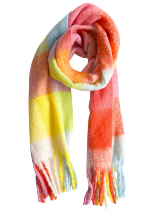 Fluffy Oversized Scarf -  Colourful