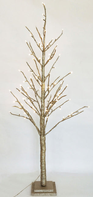 Glitter Christmas Tree with lights - Champagne (MED 120 cm)