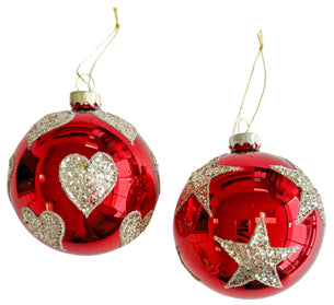 Gold Heart Glitter Bauble