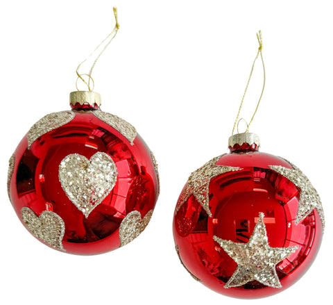 Gold Heart Glitter Bauble